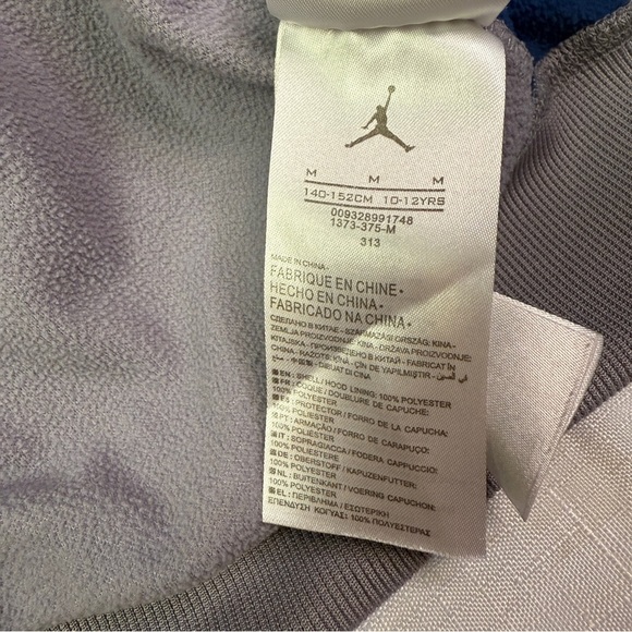 Jordan Gray and Blue Zip front Hoodie Sweatshirt - Picture 4 of 4